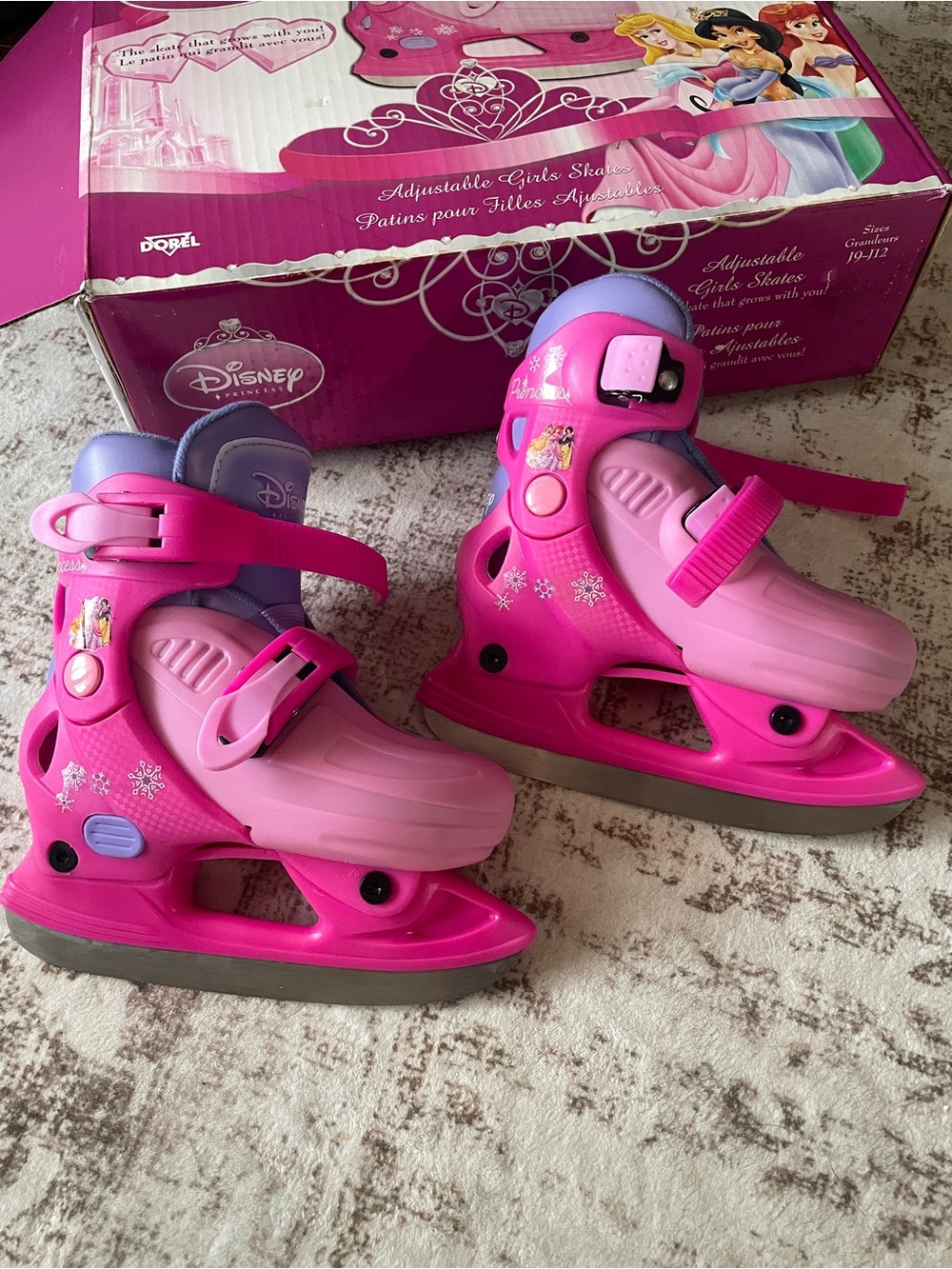 Disney Princess adjustable Ice Skates - size J9 - J12